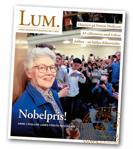 Photo on the front page of Lund University's magazine.